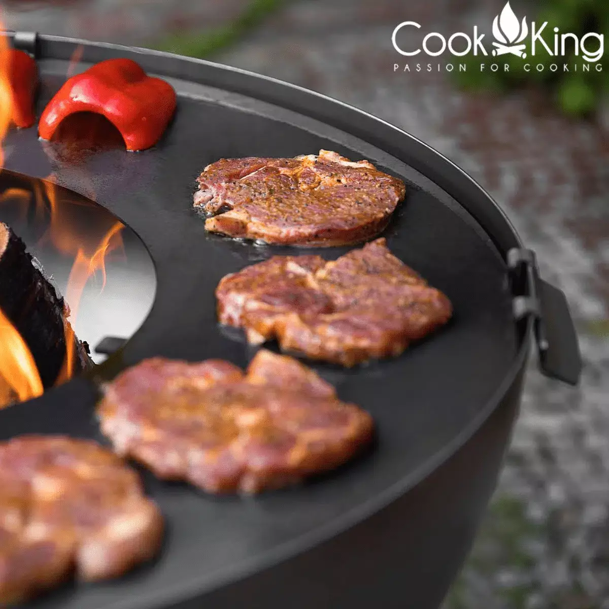 Grillplaat met Grillrooster met 4 handvatten - 82 cm 2 Grillplaat met Grillrooster met 4 handvatten - 82 cm