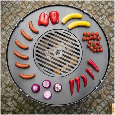 Grillplaat met Grillrooster met 4 handvatten - 82 cm
