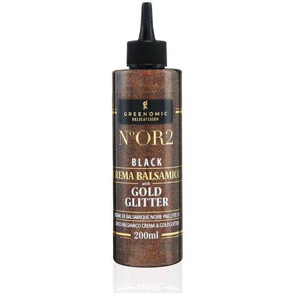Greenomic Zwarte balsamico crème met gouden glitters - 200ml