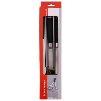 Black Pepper BBQ set van spatel, vork en tang - Barbecook