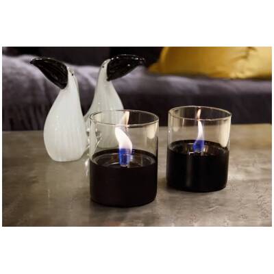 Tenderflame - Lilly 10 kaars uit glas zwart - Tafelhaard