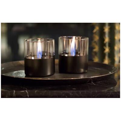 Tenderflame - Lilly 10 kaars uit glas zwart - Tafelhaard
