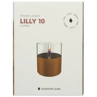 Tenderflame - Lilly 10 kaars uit glas koper - Tafelhaard