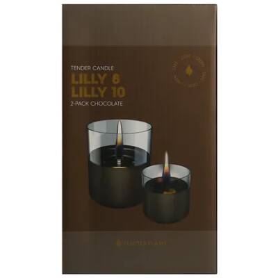 Lilly 8 en 10 set van 2 kaarsen - chocoladebruin - Tenderflame