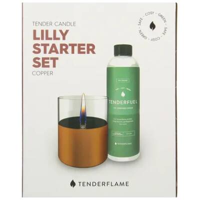 Tenderflame - Lilly 10 kaars koper + 500ml Tenderfuel navulolie - giftset
