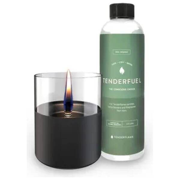 Tenderflame - Lilly 10 kaars zwart + 500ml Tenderfuel navulolie - giftset