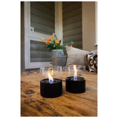 Tenderflame - Lilly 10 kaars uit glas zwart - Tafelhaard