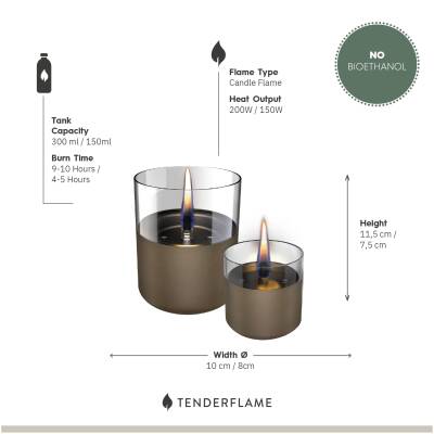 Lilly 8 en 10 set van 2 kaarsen - chocoladebruin - Tenderflame