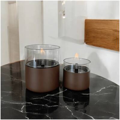 Lilly 8 en 10 set van 2 kaarsen - chocoladebruin - Tenderflame