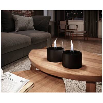 Tenderflame - Lilly 10 kaars uit glas zwart - Tafelhaard