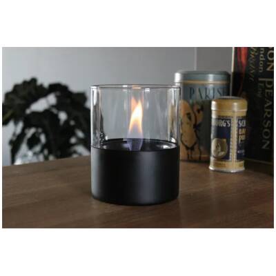 Tenderflame - Lilly 10 kaars uit glas zwart - Tafelhaard
