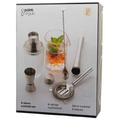 6-delige Cocktailset van Glas & RVS