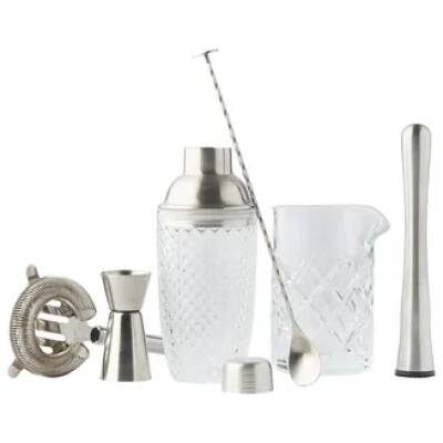 6-delige Cocktailset van Glas & RVS