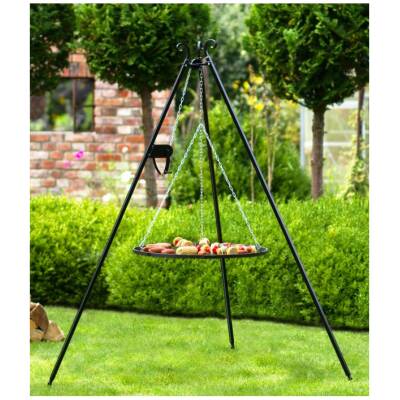 CookKing Set: Viking XXL 80 cm – Vuurschaal met 180 cm Driepoot BBQ en RVS Grillrooster Ø70 cm