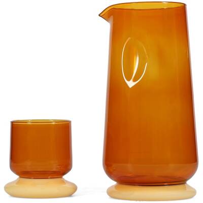 ONA Karaf 140cl met drinkglas sunset amber Marlo | ONA