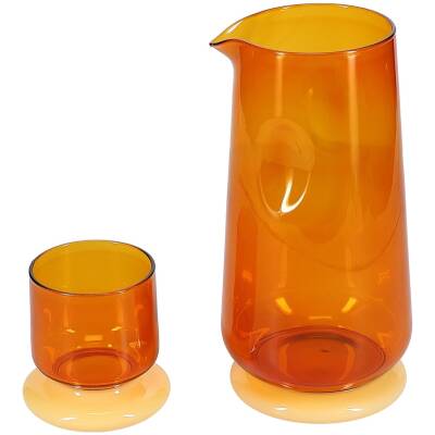 ONA Karaf 140cl met drinkglas sunset amber Marlo - detailfoto 2 | ONA