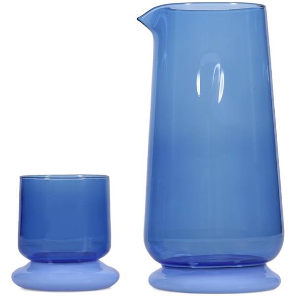 Keuken 16 ONA Karaf 140cl met drinkglas neptune blue Marlo | ONA