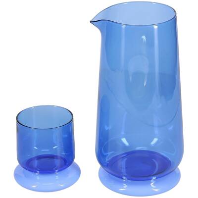 ONA Karaf 140cl met drinkglas neptune blue Marlo - detailfoto 2 | ONA