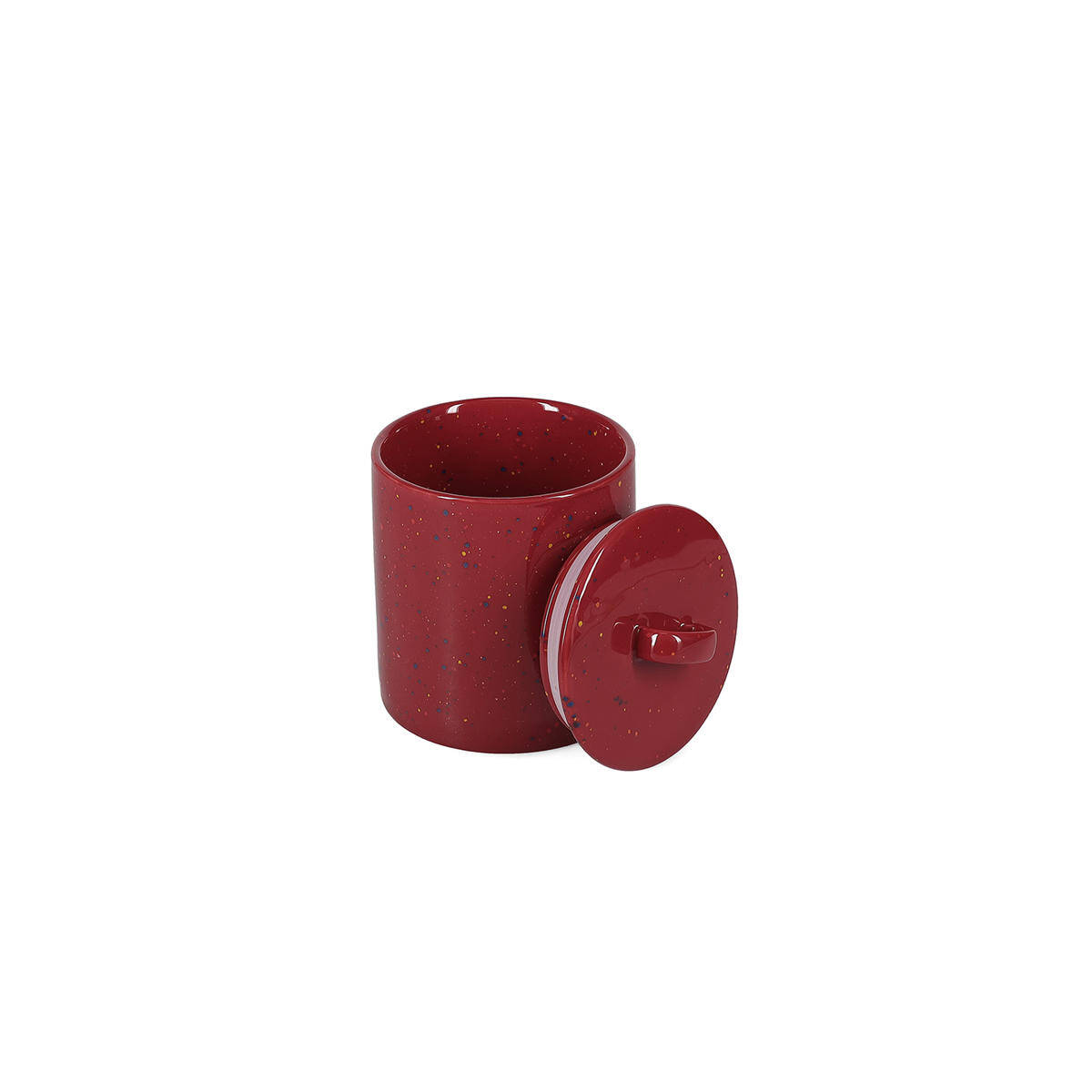 ONA Voorraadpot 11xH14,5cm met deksel burgundy Fika 3 ONA Voorraadpot 11xH14,5cm met deksel burgundy Fika - detailfoto 2 | ONA
