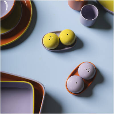 ONA Peper en zoutstrooier 3-delig paars/oranje Duo - detailfoto 4 | ONA