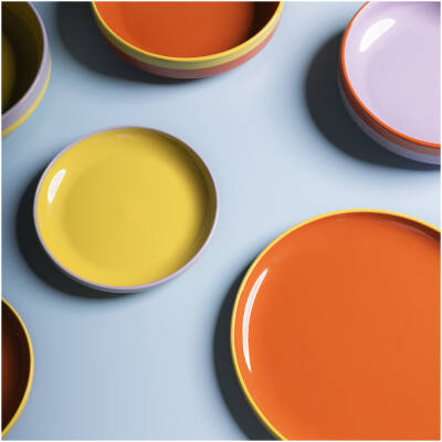 ONA Plat bord 18xH2,5cm groen/paars Duo - detailfoto 2 | ONA