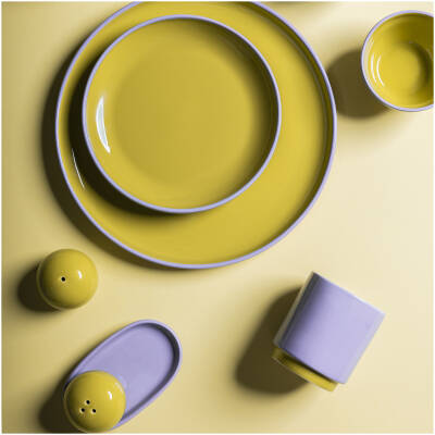 ONA Plat bord 26xH2,5cm groen/paars Duo - detailfoto 2 | ONA