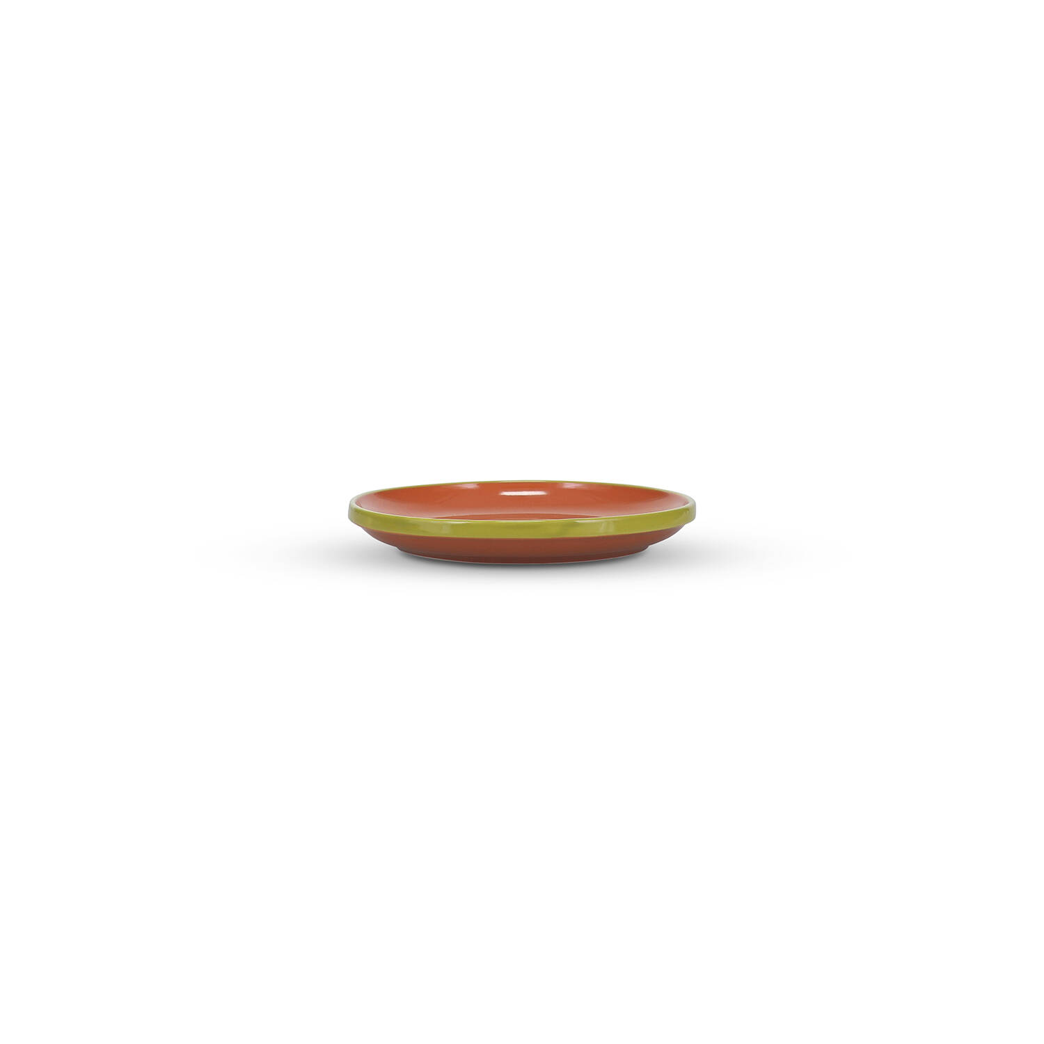 ONA Plat bord 18xH2,5cm oranje/groen Duo 2 ONA Plat bord 18xH2,5cm oranje/groen Duo - detailfoto 1 | ONA