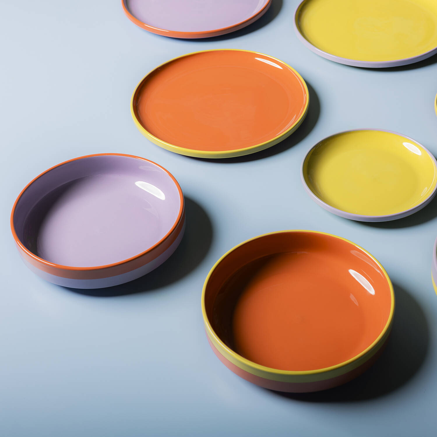 ONA Plat bord 26xH2,5cm oranje/groen Duo 4 ONA Plat bord 26xH2,5cm oranje/groen Duo - detailfoto 3 | ONA