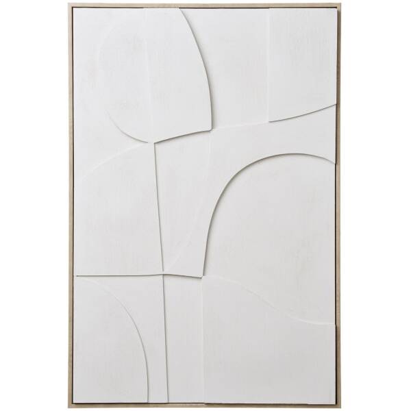 Madeline reliëf wanddecoratie wit – 60 x 90 cm - House Nordic