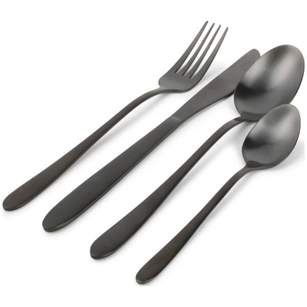Keuken 20 ONA Bestekset 24-delig mat zwart Slim | ONA