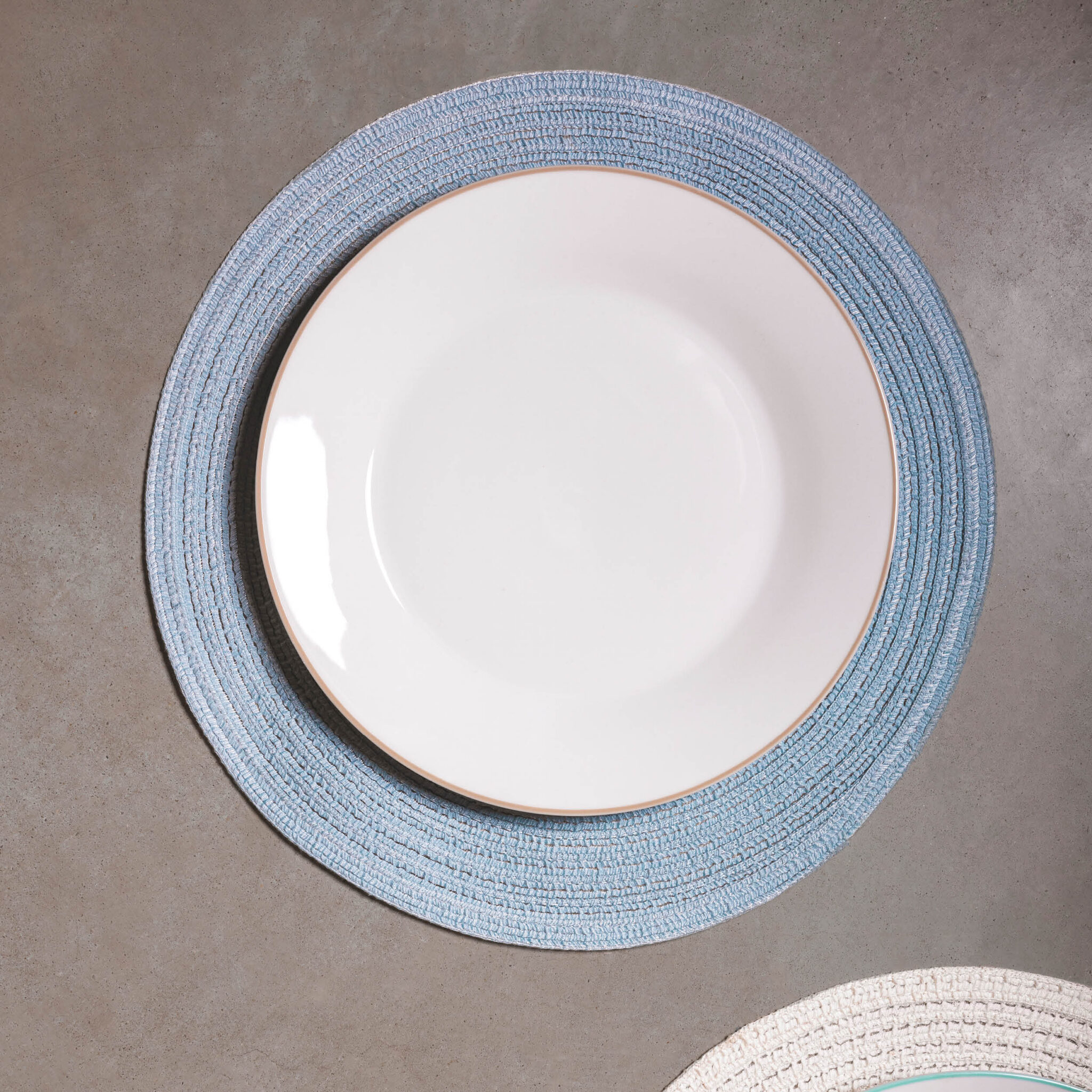 ONA Placemat 36cm rond blauw Nala 2 ONA Placemat 36cm rond blauw Nala - detailfoto 1 | ONA