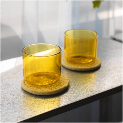 ONA Glasonderzetter 10cm sunny yellow Piff - Set van 4 - detailfoto 2 | ONA