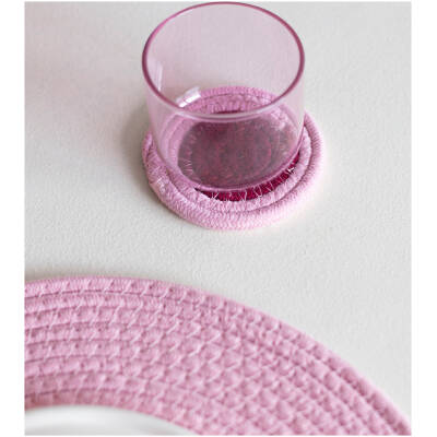 ONA Glasonderzetter 10cm blush pink Piff - Set van 4 - detailfoto 1 | ONA