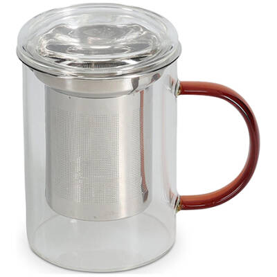 ONA Theebeker 43cl met filter en deksel amber Liv - detailfoto 1 | ONA