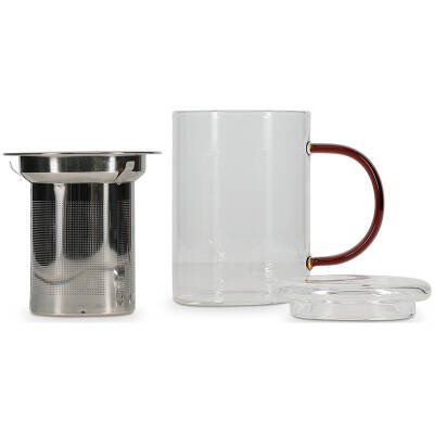 ONA Theebeker 43cl met filter en deksel amber Liv - detailfoto 2 | ONA