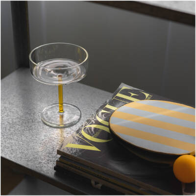 ONA Champagneglas 20cl coupe geel Fizz - Set van 2 - detailfoto 3 | ONA