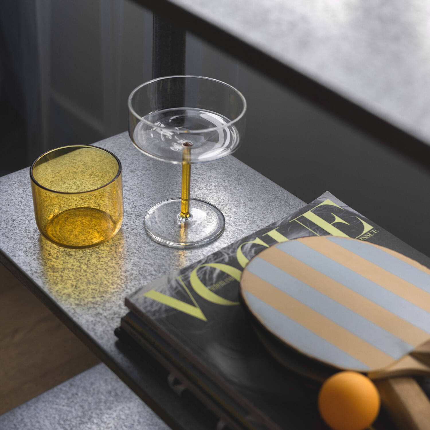 ONA Champagneglas 20cl coupe geel Fizz - Set van 2 5 ONA Champagneglas 20cl coupe geel Fizz - Set van 2 - detailfoto 4 | ONA