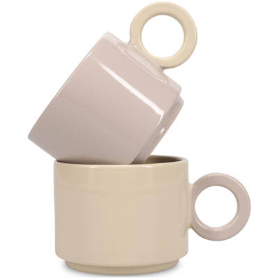 ONA Beker 28cl grijs/beige Lou - detailfoto 1 | ONA