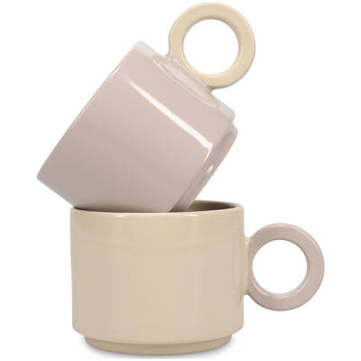 ONA Beker 28cl beige/grijs Lou - detailfoto 1 | ONA