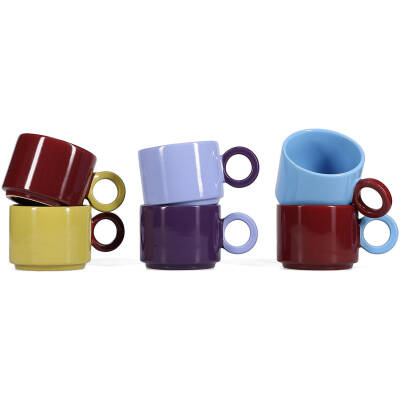 ONA Beker 28cl mustard yellow/burgundy pink Lou - detailfoto 3 | ONA