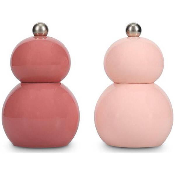 ONA Peper/zoutmolen H12cm roze Betty - Set van 2