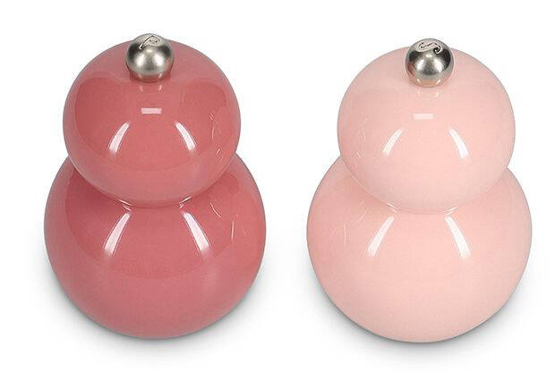 ONA Peper/zoutmolen H12cm roze Betty - Set van 2 2 ONA Peper/zoutmolen H12cm roze Betty - Set van 2