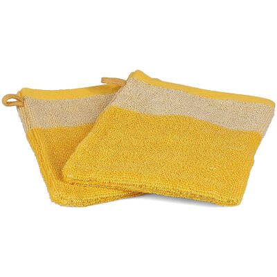 ONA Washandje 15x21cm sunny yellow Pixie - Set van 2 - detailfoto 1 | ONA