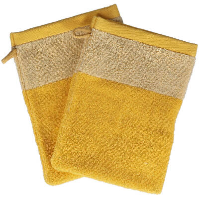 ONA Washandje 15x21cm sunny yellow Pixie - Set van 2 - detailfoto 2 | ONA