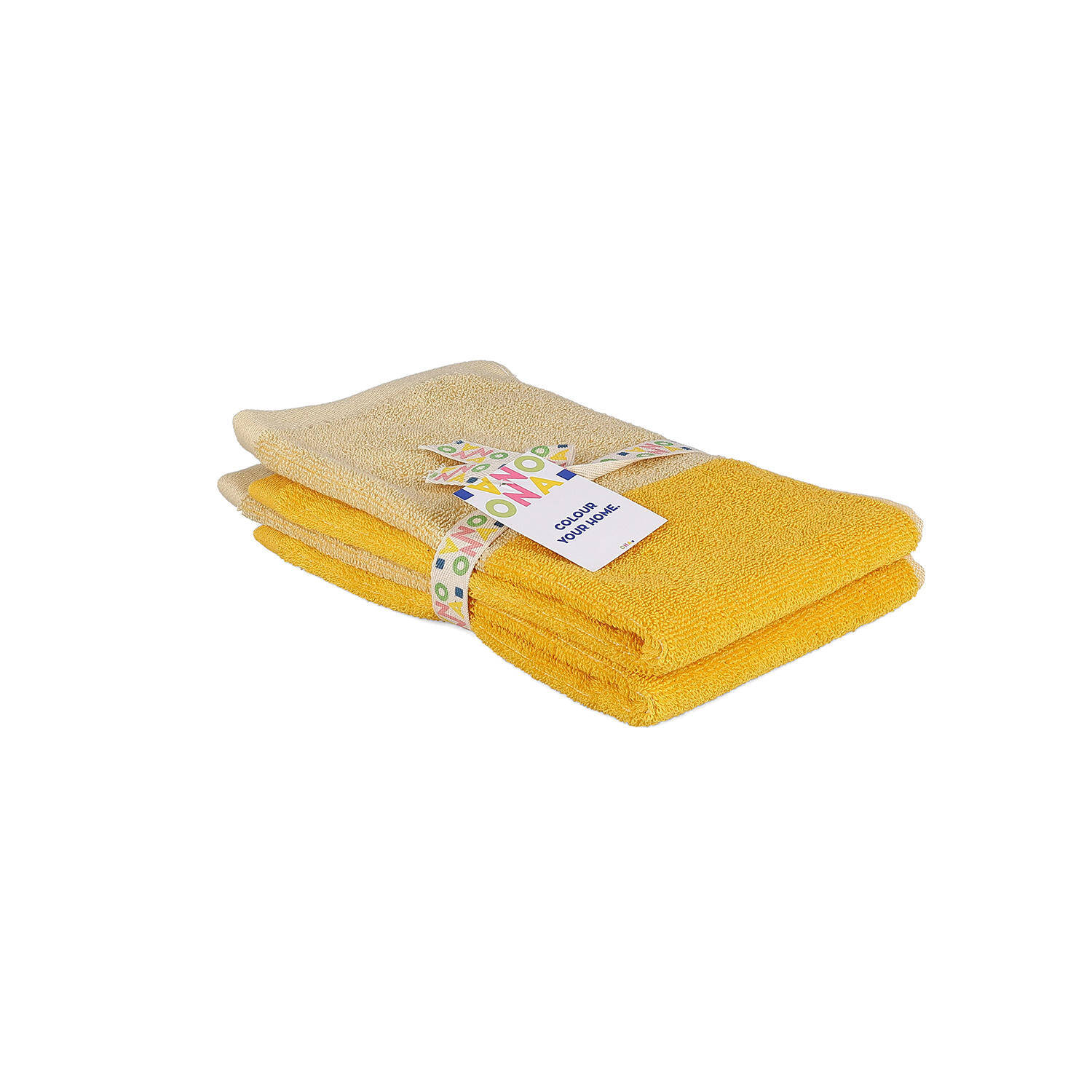 ONA Handdoek 30x50cm sunny yellow Pixie - Set van 2 2 ONA Handdoek 30x50cm sunny yellow Pixie - Set van 2 - detailfoto 1 | ONA