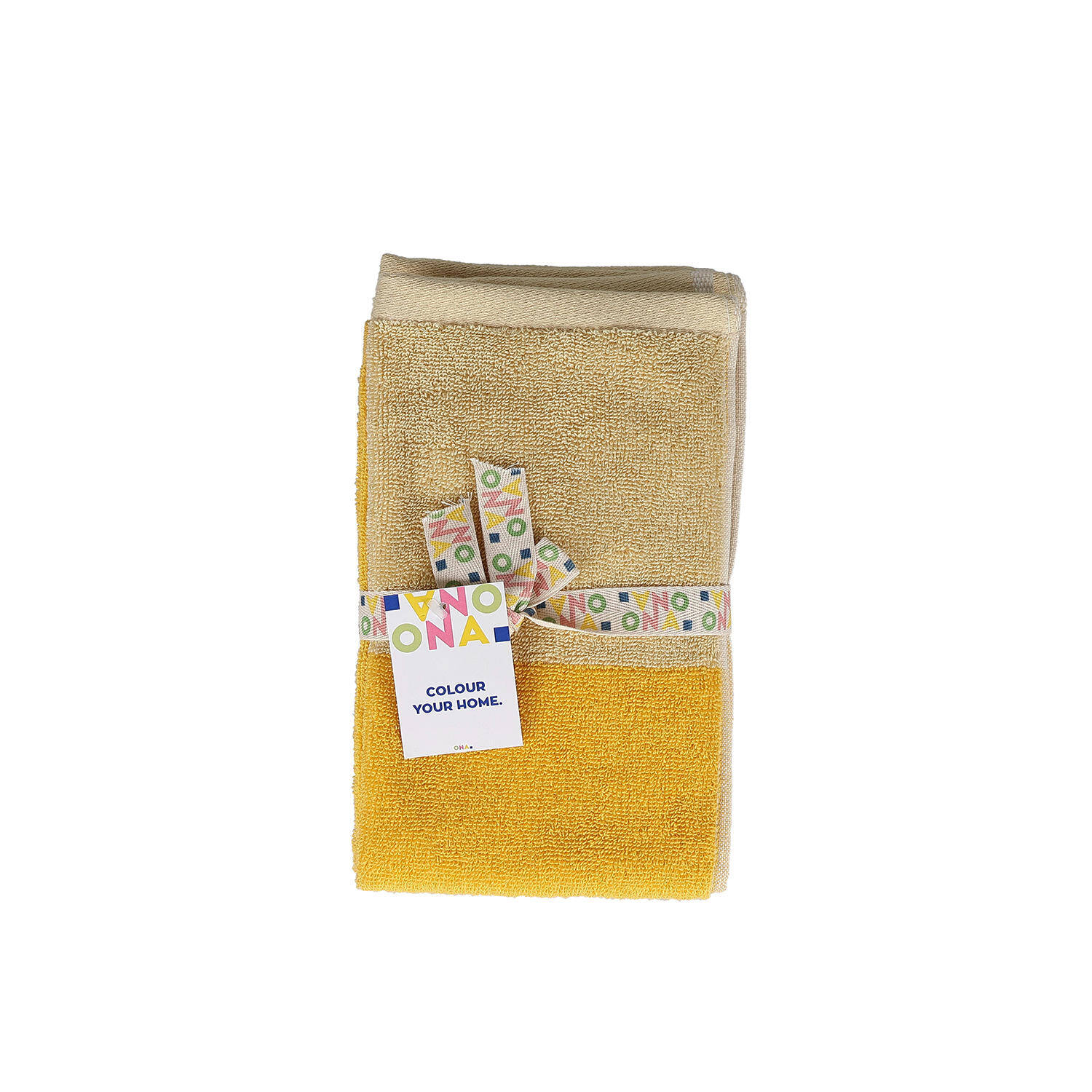 ONA Handdoek 30x50cm sunny yellow Pixie - Set van 2 4 ONA Handdoek 30x50cm sunny yellow Pixie - Set van 2 - detailfoto 3 | ONA