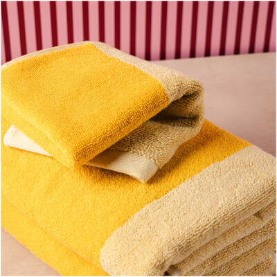 ONA Handdoek 30x50cm sunny yellow Pixie - Set van 2 - detailfoto 5 | ONA
