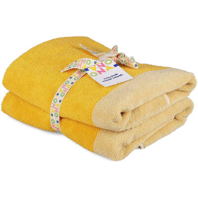 ONA Badhanddoek 50x100cm sunny yellow Pixie - Set van 2 - detailfoto 1 | ONA