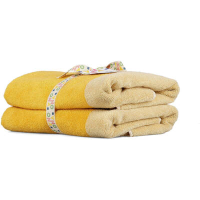 ONA Badhanddoek 50x100cm sunny yellow Pixie - Set van 2 - detailfoto 2 | ONA