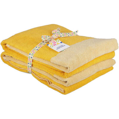 ONA Badhanddoek 70x140cm sunny yellow Pixie - Set van 2 - detailfoto 1 | ONA